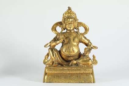 GILDED GOD OF WEALTH FROM THE QING DYNASTY
