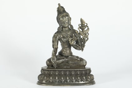 QING DYNASTY STERLING SILVER SEVEN-EYED TARA