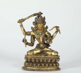 FOUR-ARMED MANJUSHRI BODHISATTVA FROM THE MING DYNASTY
