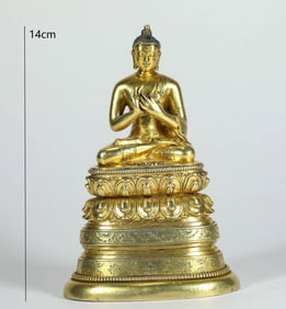 SILVER-GILT MONGOLIAN BUDDHA FROM THE QING DYNASTY