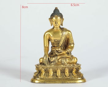 QING DYNASTY GILT BRONZE BUDDHA STATUE