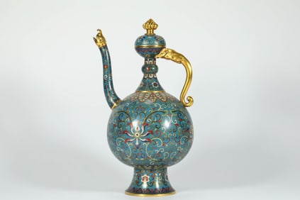 QING DYNASTY CLOISONNE ELEPHANT POT