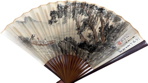 WU JINGDING'S LANDSCAPE FAN