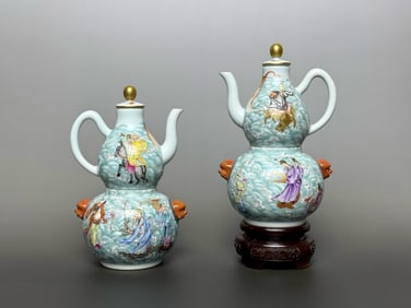 QING DYNASTY FAMILLE ROSE EIGHT IMMORTALS POT