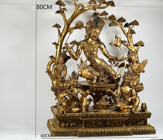 MING DYNASTY GILDED BRONZE MANDALA
