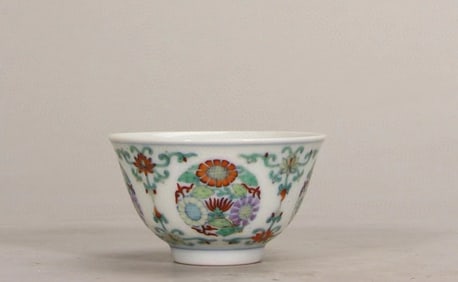 DOUCAI CUP FROM THE QING DYNASTY