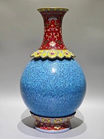 QING DYNASTY LUJUN GLAZE ROTATING VASE