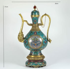 QING DYNASTY CLOISONNE DRAGON PATTERN POT