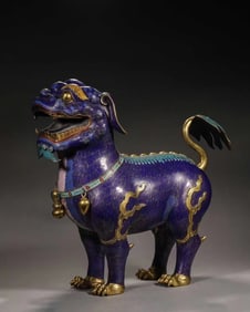 QING DYNASTY CLOISONNE AUSPICIOUS BEASTS