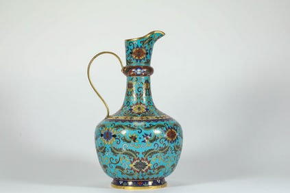 QING DYNASTY CLOISONNE FLOWER WATERING CAN