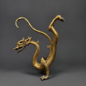 TANG DYNASTY GILDED BRONZE DRAGON