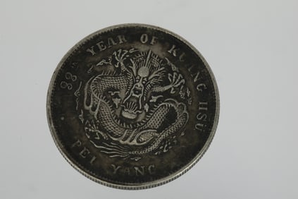 DOUBLE-SIDED DRAGON SILVER COINS FROM THE QING DYNASTY