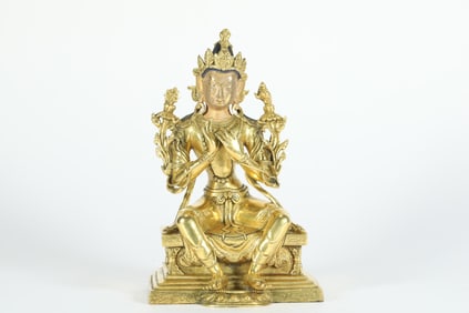 GILDED BUDDHIST STATUES FROM THE QING DYNASTY