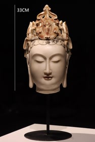 NORTHERN WEI DYNASTY WHITE MARBLE BUDDHA HEAD