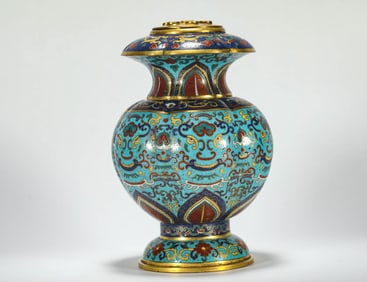CLOISONN? FLOWER VASE FROM THE QING DYNASTY