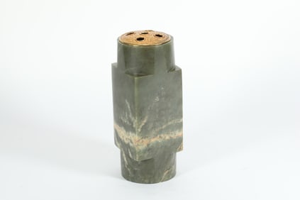 SONG DYNASTY GREEN JADE WITH POEMS AND INSCRIPTIONS