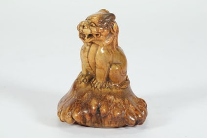 MING DYNASTY DEER ANTLER AUSPICIOUS BEAST