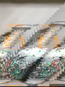 QING DYNASTY ENAMEL FLOWER AND BIRD VASE