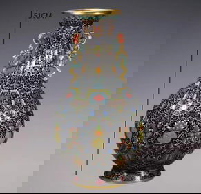 QING DYNASTY CLOISONN? RUYI-SHAPED HANDLE VASE