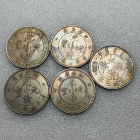 QING DYNASTY FIVE-COLOR SILVER DOLLAR