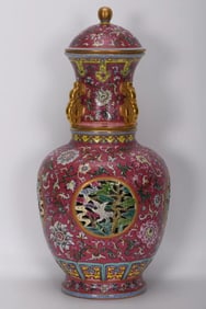 QING DYNASTY ENAMEL REVOLVING VASE