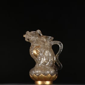TANG DYNASTY CRYSTAL GOLD-PLATED POT