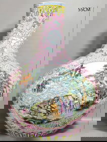 QING DYNASTY FAMILLE ROSE CELESTIAL GLOBE VASE