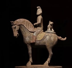 TANG DYNASTY PAINTED CENTRAL ASIAN HORSES