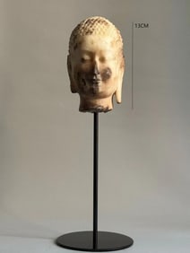 NORTHERN DYNASTIES WHITE MARBLE BUDDHA HEAD