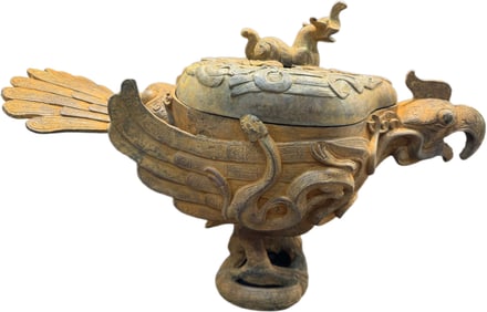 WARRING STATES PERIOD BRONZE BIRD ZUN