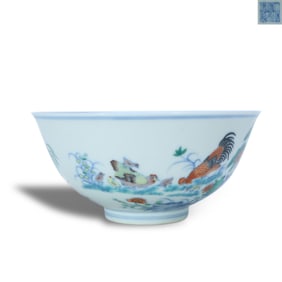 Qing Dynasty Daoguang period Doucai bowl with "Great Fortune"