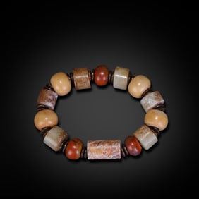 Cultural Period Jade tube bead necklace