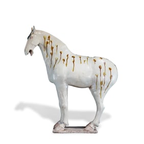 Tang Dynasty Tri-color white horse figurine