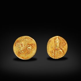 A set of Ancient Greek gold coins