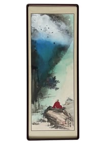 Zhang Daqian?Spring Mountains with Rising Clouds?(framed painting)