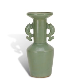 Song Dynasty Longquan kiln celadon-glazed double makara-ear vase