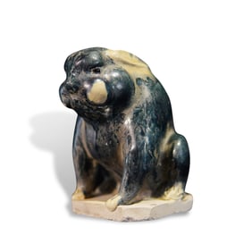 Tang Dynasty Tri-color rabbit with blue glaze
