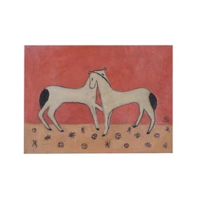 Sanyu?Two Horses?(oil painting)