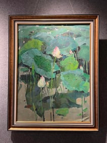 Wu Guanzhong:?Lotus?(oil painting)