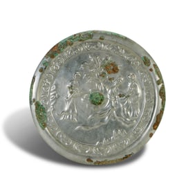 Tang Dynasty Bronze mirror with "court ladies in a courtyard" patterns