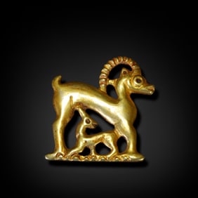 Warring States Period Gold sheep-shaped plaque