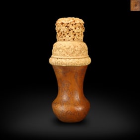 Qing Dynasty Cricket gourd with figure motifs, made by Zhao Yuxuan
