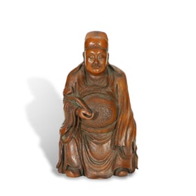 Qing Dynasty Bamboo statue of Wenchang Dijun, by Feng Yunsheng