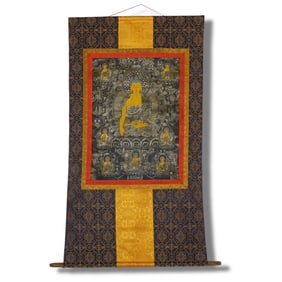 Qing Dynasty Thangka depicting Sakyamuni