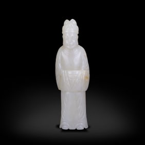 Tang Dynasty White jade human figure