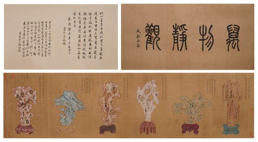 Giuseppe Castiglione?Exquisite Scroll of Taihu Stones?