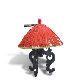 Qing Dynasty 1st rank summer cool hat in bright red