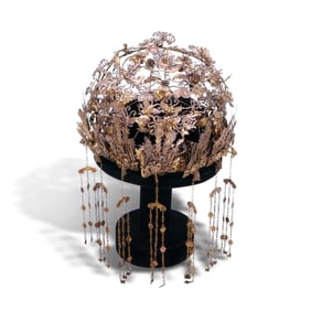 Qing Dynasty Gilt-silver phoenix crown