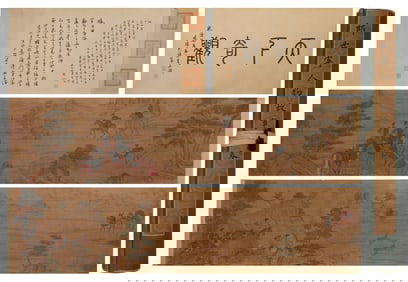 Giuseppe Castiglione Scroll painting of figure stories