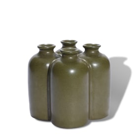 Yongzheng period Qing Dynasty Tea-dust glaze four-connected vase